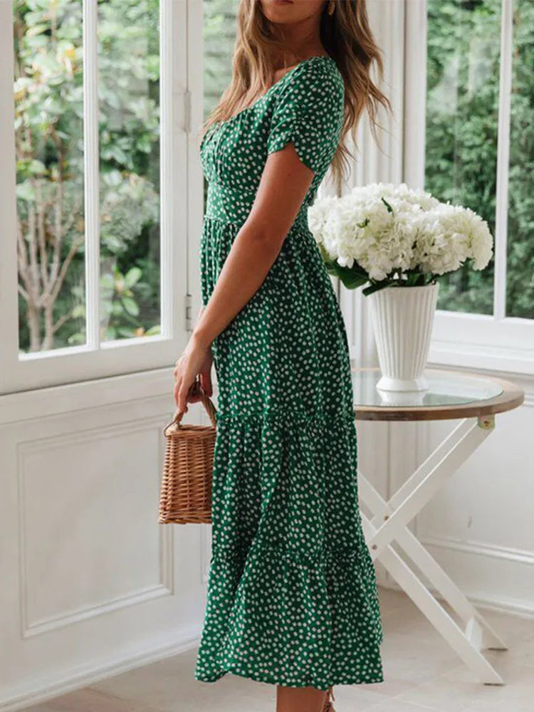 Vintage Bloom Maxi Dress