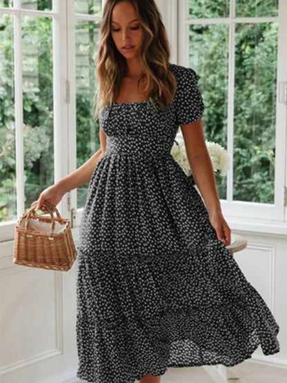 Vintage Bloom Maxi Dress