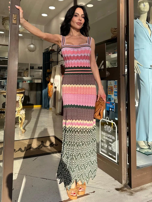 Slim Wave Knit Dress